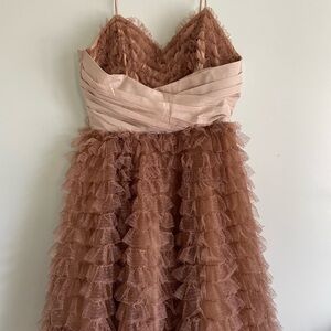 Unique Vintage Dusty Rose & Blush Ruffled Cupcake Tulle Dress discontinued color